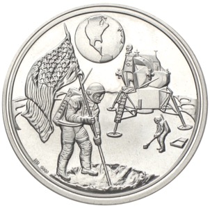 Apollo Mondlandung Silbermedaille Landing on the Moon